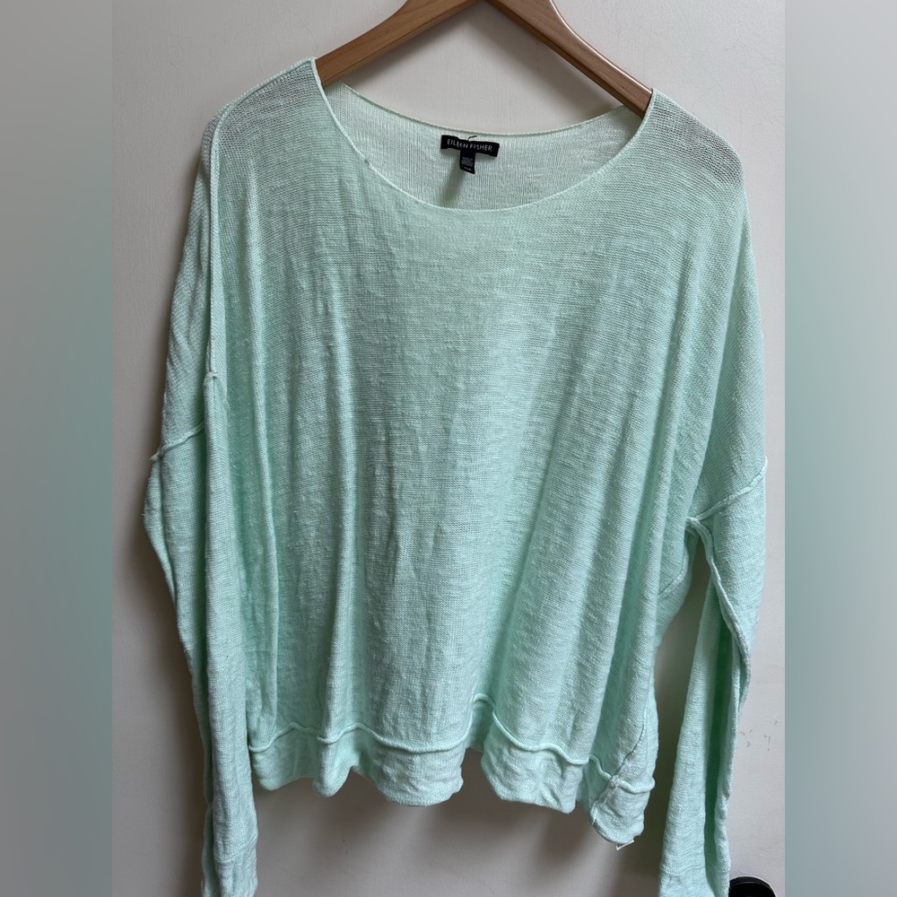 Eileen Fisher Green Oversized Long Sleeve sweater